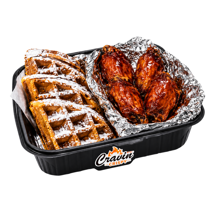 Waffle with 04 Saucy Wings