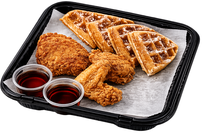 Waffle with 2 PCS Chicken